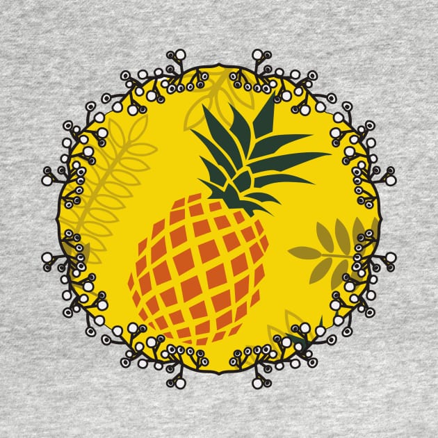 Pineapple Christmas Wreath - Tropical Holiday by CreateWhite